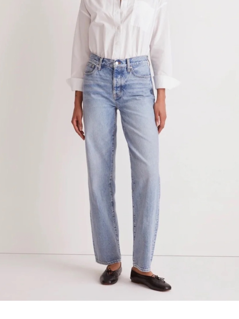 Madewell Low-Slung Straight Jeans in Olvera Wash